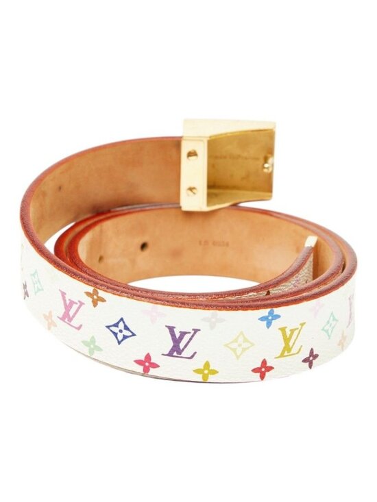 Louis Vuitton Monogram Multicolor Ceinture Carre 80 32 White Gold Leather Belt main image 4